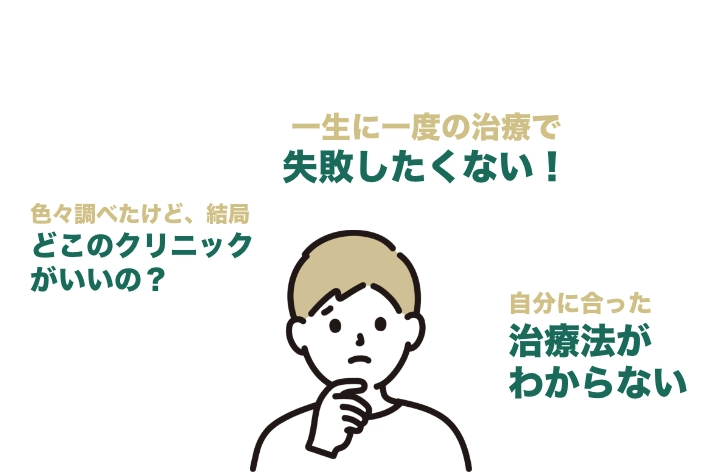 一生に一度の治療で失敗したくない！　色々調べたけど、結局どこのクリニックがいいの？　自分に合った治療法がわからない