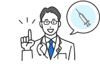 痛みに徹底配慮しますと提案しているような医師のイラスト